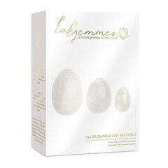 La Gemmes-Yoni muna komplekt selge kvarts (L-M-S) hind ja info | Vaginaalkuulid | kaup24.ee