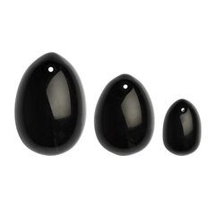 La Gemmes-Yoni muna komplekt musta obsidiaan (L-M-S) hind ja info | Sekslelude komplektid | kaup24.ee