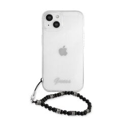 GUHCP13SKPSBK Guess PC Script and Black Pearls Case for iPhone 13 Mini Transparent цена и информация | Чехлы для телефонов | kaup24.ee