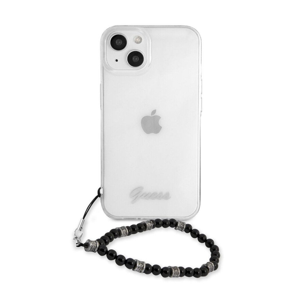 GUHCP13MKPSBK Guess PC Script and Black Pearls Case for iPhone 13 Transparent цена и информация | Telefoni kaaned, ümbrised | kaup24.ee