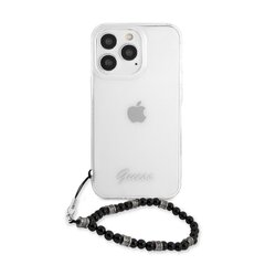 GUHCP13XKPSBK Guess PC Script and Black Pearls Case for iPhone 13 Pro Max Transparent hind ja info | Telefoni kaaned, ümbrised | kaup24.ee