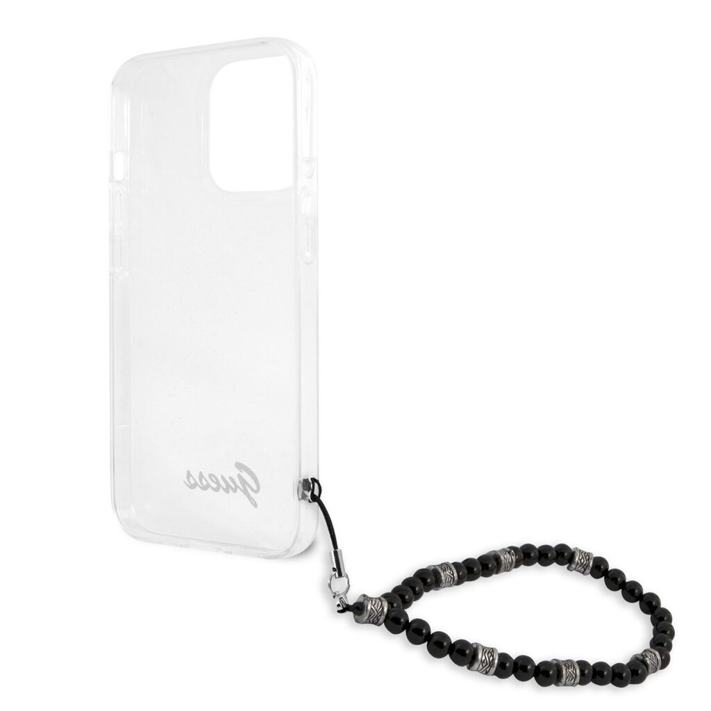 GUHCP13XKPSBK Guess PC Script and Black Pearls Case for iPhone 13 Pro Max Transparent цена и информация | Telefoni kaaned, ümbrised | kaup24.ee