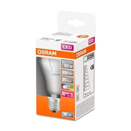 Puldiga reguleeritav pirn Osram LED Star + Classic A RGBW FR 60, 9W hind ja info | Lambipirnid, lambid | kaup24.ee