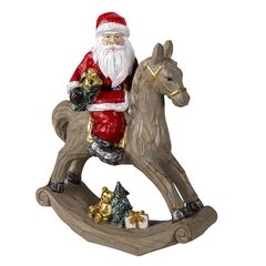 Дед Мороз с подарком на коне, коричневый, 25х11х30 см цена и информация | Ёлочные игрушки | kaup24.ee