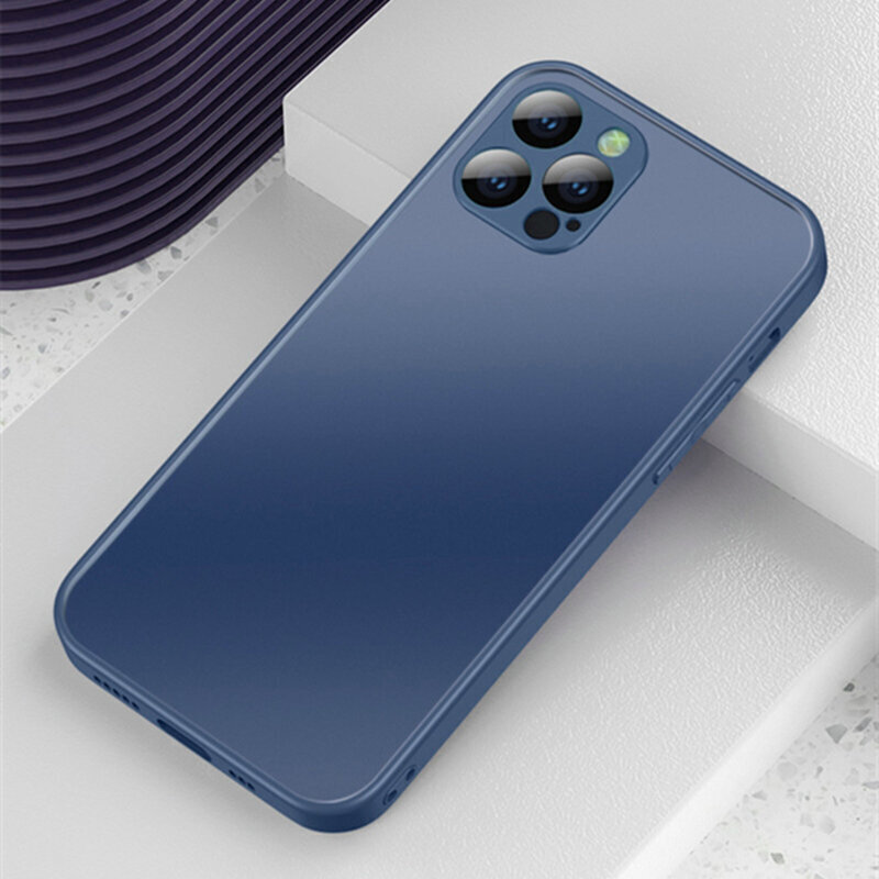 Telefoniümbris Matte Blue Skyfall Glass case (integrated tempered glass) Soundberry Apple iPhone 12 sinist värvi цена и информация | Telefoni kaaned, ümbrised | kaup24.ee