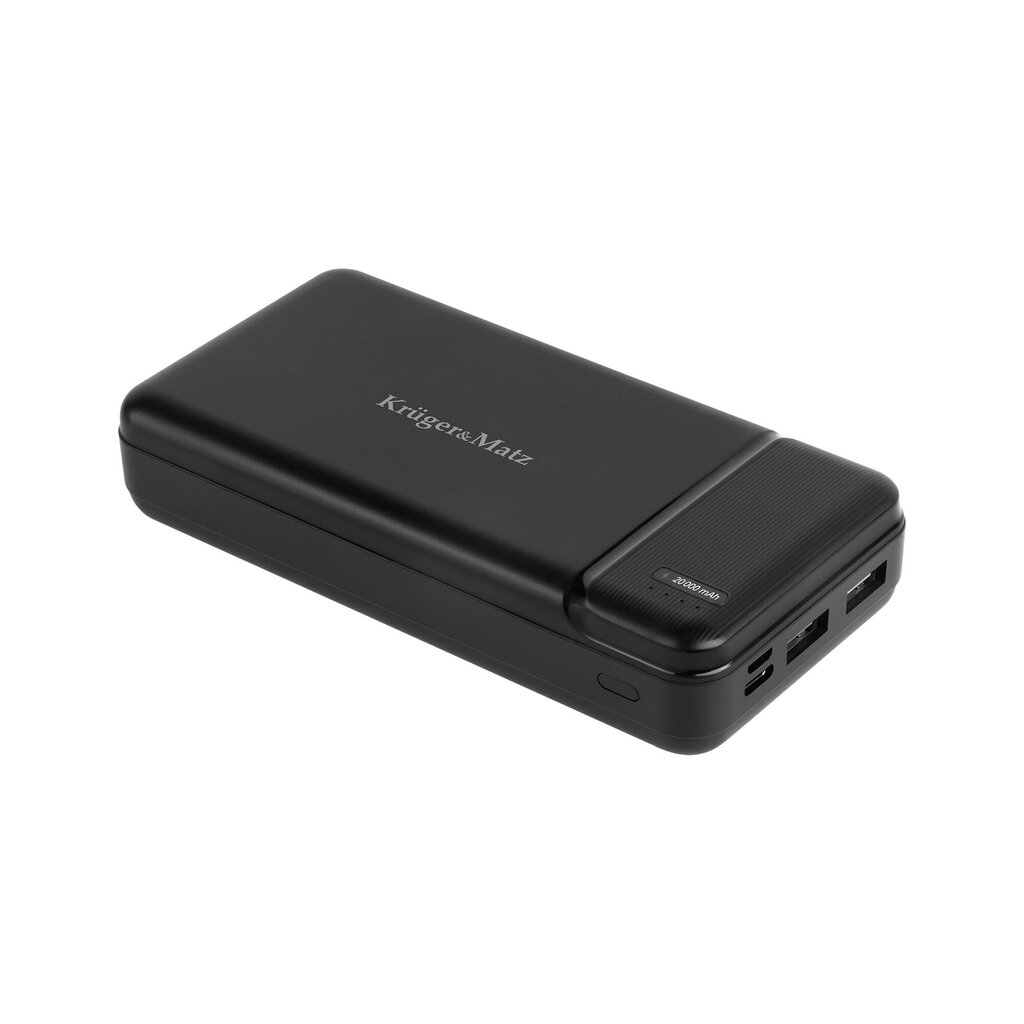 Kruger & Matz 2A, 20000 mAh akupank, must цена и информация | Akupangad | kaup24.ee