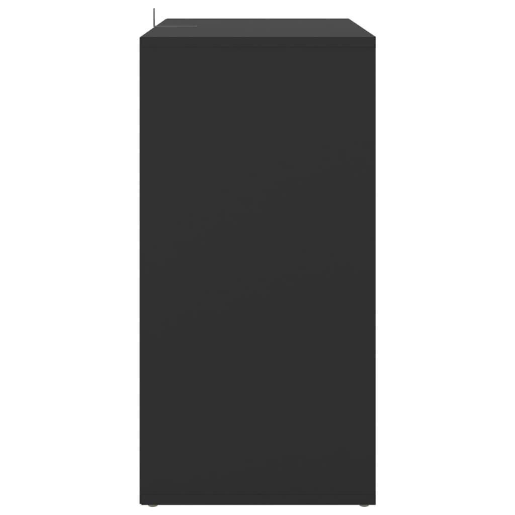 vidaXL Kingariiul, musta värvi, 60x35x70cm, MDP hind ja info | Jalatsikapid, jalatsiriiulid | kaup24.ee