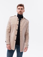 Мужское осеннее пальто Ombre C269, бежевое цена и информация | Мужские пальто | kaup24.ee