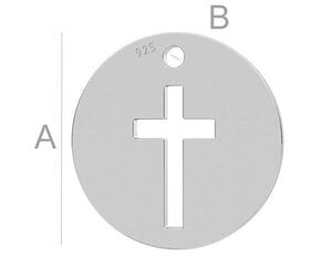 Подвеска Крестик, 925 серебро, 12 мм цена и информация | Принадлежности для изготовления украшений, бисероплетения | kaup24.ee