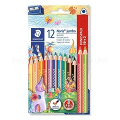 Карандаши Staedtler Noris Jumbo, 12 цветов, с точилкой цена и информация | Письменные принадлежности | kaup24.ee