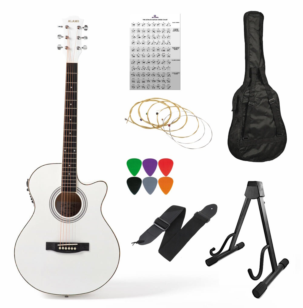 Akustilise kitarri komplekt Alamo AC-3, valge цена и информация | Kitarrid | kaup24.ee