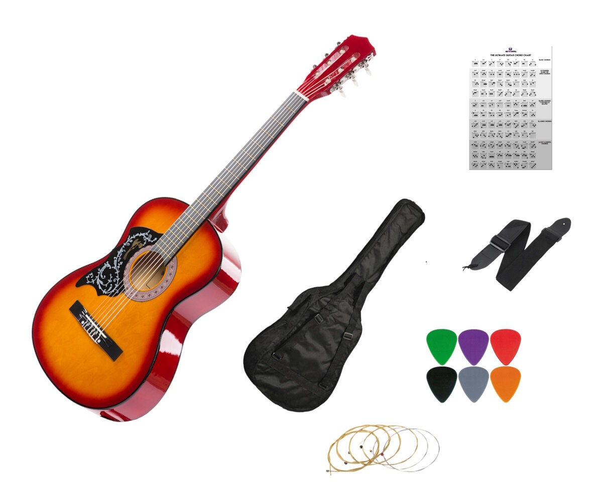 Klassikalise kitarri komplekt C-2, pruun hind ja info | Kitarrid | kaup24.ee