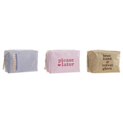 Kotike DKD Home Decor Kangas Sinine Roosa Pruun Polüester Polüuretaan Shabby Chic (3 pcs) (20 x 8 x 14 cm) цена и информация | Школьные рюкзаки, спортивные сумки | kaup24.ee