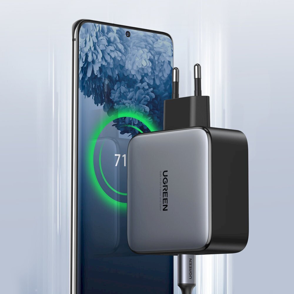 Адаптер Ugreen travel wall charger 2x USB Type C 100W Power Delivery gray  (50327) цена | kaup24.ee