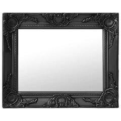 vidaXL barokkstiilis seinapeegel 50 x 40 cm, must цена и информация | Подвесные зеркала | kaup24.ee