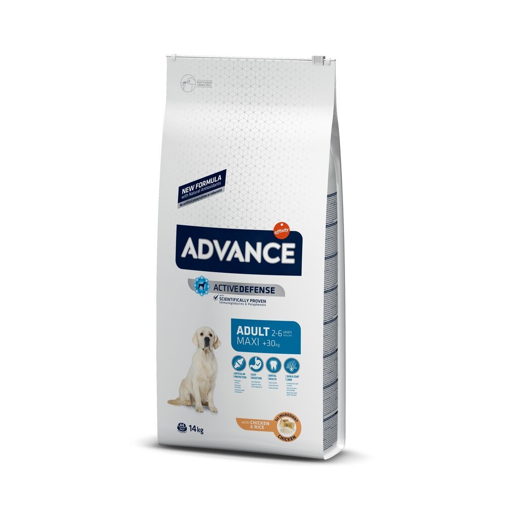 Koeratoit linnuliha ja riisiga Advance Maxi Adult, 12 kg hind ja info | Kuivtoit koertele | kaup24.ee