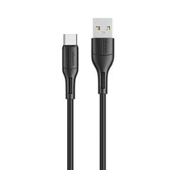 USAMS U68 USB-C laadimis- ja infoedastuskaabel 2A, must hind ja info | Mobiiltelefonide kaablid | kaup24.ee