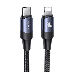 USAMS U71 USB-C kuni Lightning PD 1,2 m, must hind ja info | Mobiiltelefonide kaablid | kaup24.ee