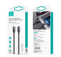 USAMS U71 USB-C kuni Lightning PD 1,2 m, must hind ja info | Mobiiltelefonide kaablid | kaup24.ee