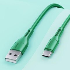 USAMS U68 USB-C laadimis- ja infoedastuskaabel 2A, roheline hind ja info | Mobiiltelefonide kaablid | kaup24.ee