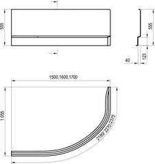 Декоративная панель Rosa II 170 Л/П, Ravak, Размеры: 170. Сторона: левая цена и информация | Принадлежности для ванн | kaup24.ee