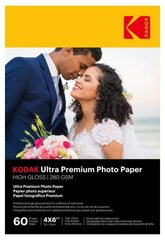 Особо глянцевая фотобумага Kodak Ultra Premium 9891177, 10x15 см, 280 г/м², 60 листов цена и информация | Тетради и бумажные товары | kaup24.ee