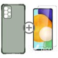Full protection Set - Clear Case Antishock Samsung Galaxy A52/ A52 5G/ A52 S 5G, must värv + ekraani kaitseklaas Saundberry Basic