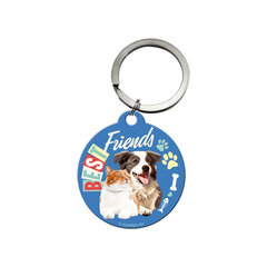 Брелок для ключей Best Friends кошка и собака, круглый цена и информация | Брелки | kaup24.ee