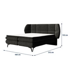 Кровать Selsey Cermone, 180x200 см, черная цена и информация | Кровати | kaup24.ee
