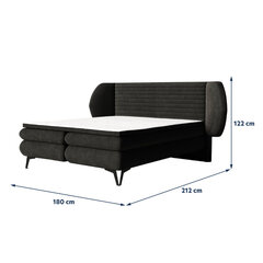 Кровать Selsey Cermone 3, 180x200 см, черная цена и информация | Кровати | kaup24.ee