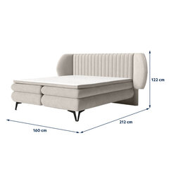 Кровать Selsey Cermone 2, 160x200 см, бежевая цена и информация | Кровати | kaup24.ee