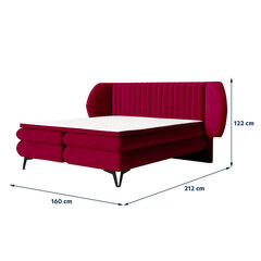 Кровать Selsey Cermone 2, 160x200 см, красная цена и информация | Кровати | kaup24.ee