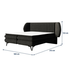 Кровать Selsey Cermone 2, 180x200 см, черная цена и информация | Кровати | kaup24.ee
