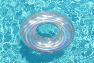 Täispuhutav ujumisrõngas Bestway Iridescent, 107 cm, hõbedast värvi hind ja info | Täispuhutavad veemänguasjad ja ujumistarbed | kaup24.ee
