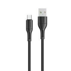 USAMS U68 Micro USB laadimis- ja infoedastuskaabel 2A 1m, must hind ja info | Mobiiltelefonide kaablid | kaup24.ee