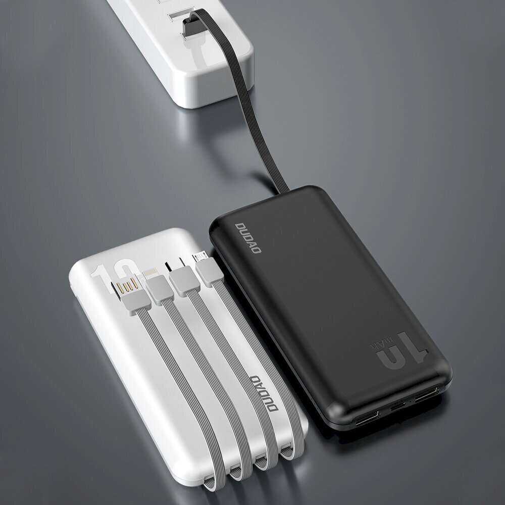 Dudao K6Pro Universal 10000mAh Power Bank with USB Cable, USB Type C, Lightning white (K6Pro-white) hind ja info | Akupangad | kaup24.ee