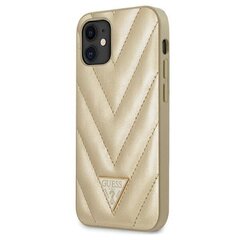 GUHCP12SPUVQTMLBE Guess V Quilted Cover for iPhone 12 mini 5.4 Gold hind ja info | Telefoni kaaned, ümbrised | kaup24.ee