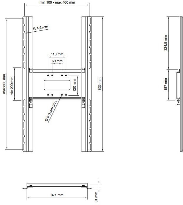 80x40cm Vertikaalne monitori seinakinnitus SMS Func Flatscree H Unislide : PL210242 hind ja info | Teleri seinakinnitused ja hoidjad | kaup24.ee