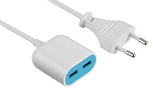 Зарядное устройство USB Electraline 500343, 2xUSB, 2,4 А, 1.5 м цена и информация | Зарядные устройства для телефонов | kaup24.ee