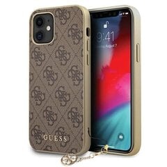GUHCP12SGF4GBR Guess 4G Charms Cover for iPhone 12 mini 5.4 Brown hind ja info | Telefoni kaaned, ümbrised | kaup24.ee