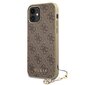 GUHCP12SGF4GBR Guess 4G Charms Cover for iPhone 12 mini 5.4 Brown hind ja info | Telefoni kaaned, ümbrised | kaup24.ee