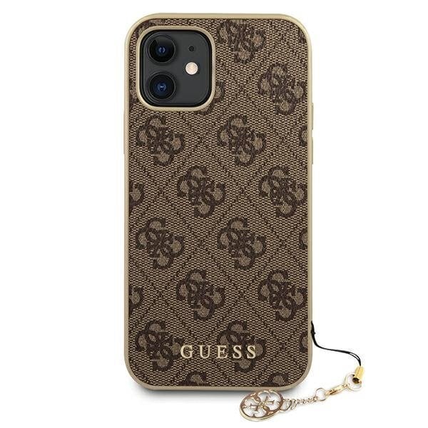 GUHCP12SGF4GBR Guess 4G Charms Cover for iPhone 12 mini 5.4 Brown hind ja info | Telefoni kaaned, ümbrised | kaup24.ee