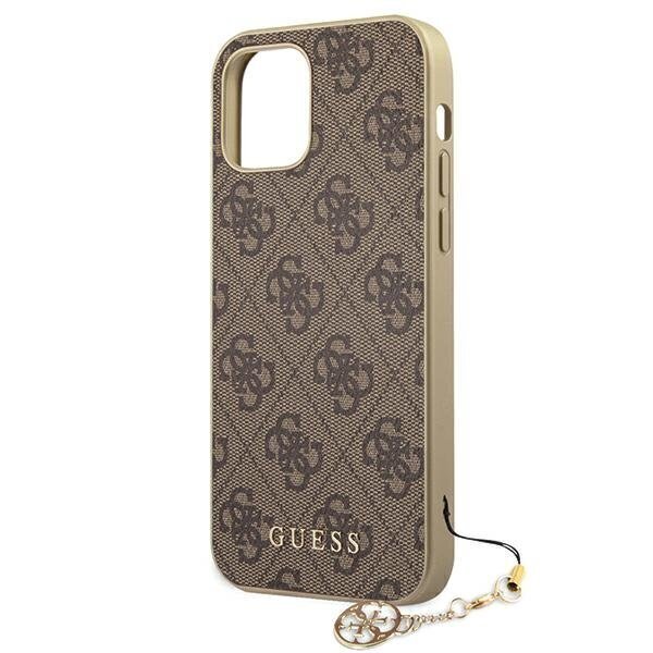 GUHCP12SGF4GBR Guess 4G Charms Cover for iPhone 12 mini 5.4 Brown hind ja info | Telefoni kaaned, ümbrised | kaup24.ee