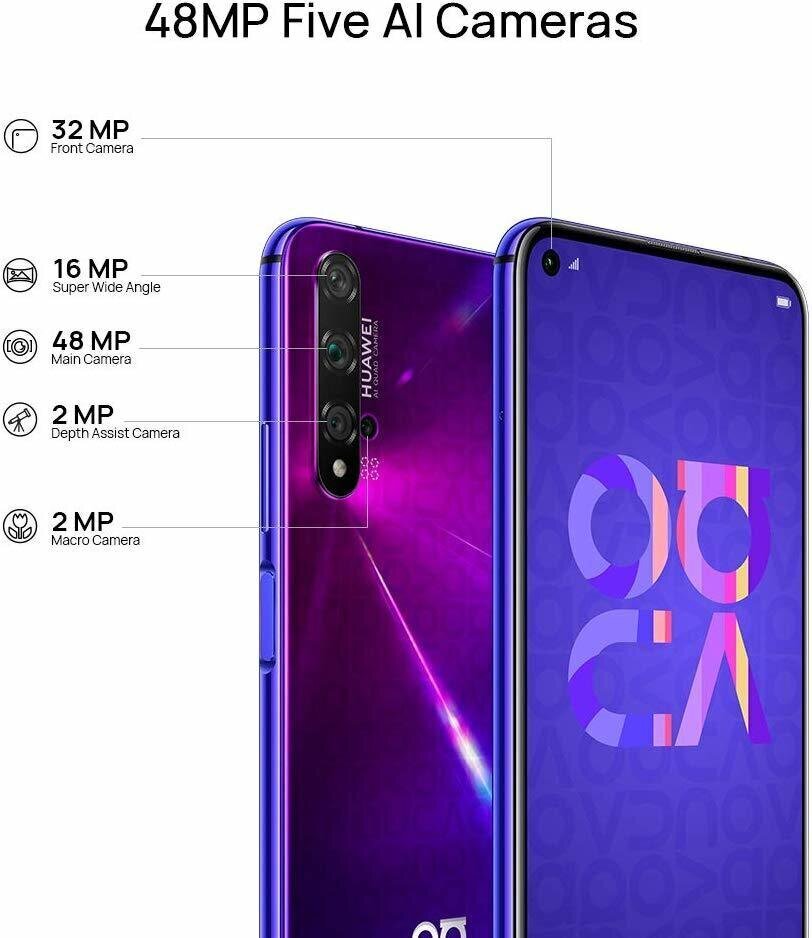 Huawei Nova 5T Dual-Sim 128 GB Midsummer Purple hind ja info | Telefonid | kaup24.ee