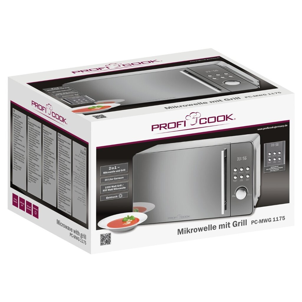 Mikrolaineahi ProfiCook MWG1175S, 20 L цена и информация | Mikrolaineahjud | kaup24.ee