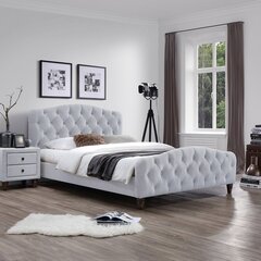 Кровать SANDRA с матрасом HARMONY DUO (86744) 160x200см, обивка из мебельного текстиля, цвет: светло-серый цена и информация | Кровати | kaup24.ee