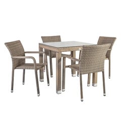 Садовая мебель Home4You Larache, стол и 4 стула (999821560), серый / коричневый цена и информация | Комплекты уличной мебели | kaup24.ee