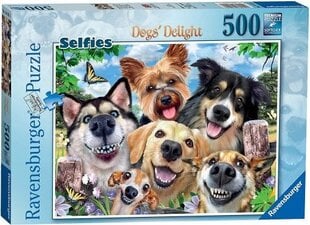 Ravensburger pusle 500 tk Rõõmsad selfie koerad цена и информация | Пазлы | kaup24.ee