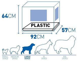 Переноска для собак с пластиковым дном и двумя дверцами ТМ Duvo+ L / 92x57x64 см, черная цена и информация | Переноски, сумки | kaup24.ee