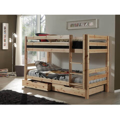 Двухъярусная кровать Pino 90x200 см, натуральный цена и информация | Детские кровати | kaup24.ee
